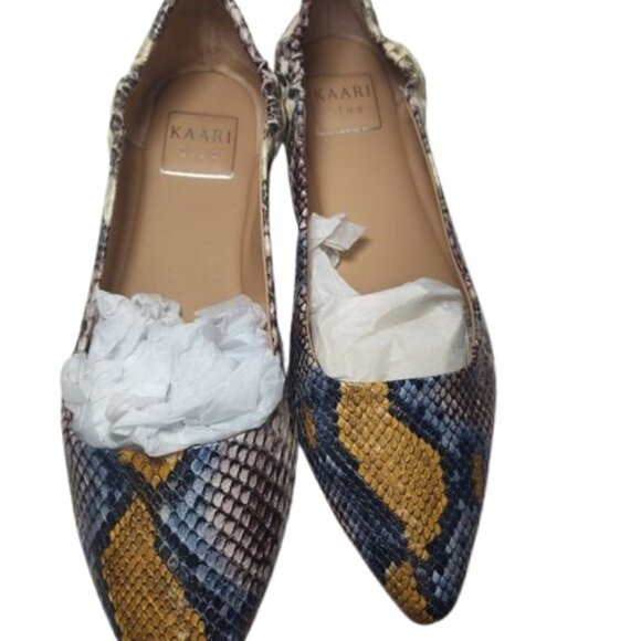 Kaari Blue - Jessica - Snakeskin Women's 6.5 Medium Flat Shoe Multi 3100012 - Picture 9 of 11